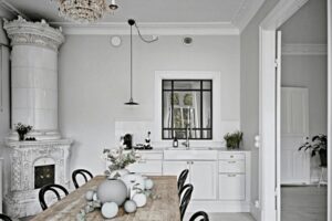 Comedor en blanco y negro